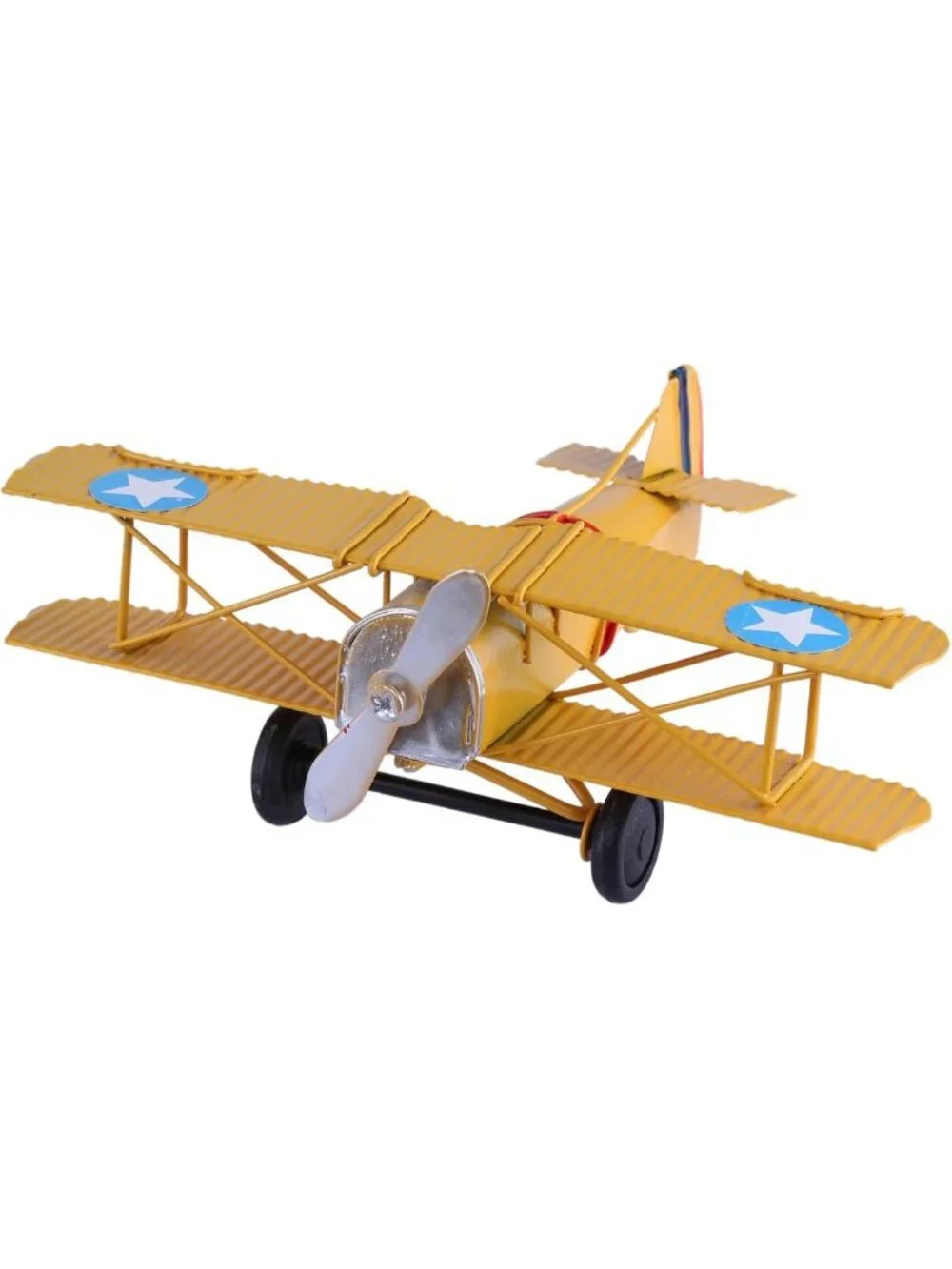 Vintage Retro Wrought Iron Biplane Model - Unique Home Decor & Photo Prop
